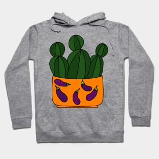 Cute Cactus Design #106: Eggplant Cactus Pot Hoodie